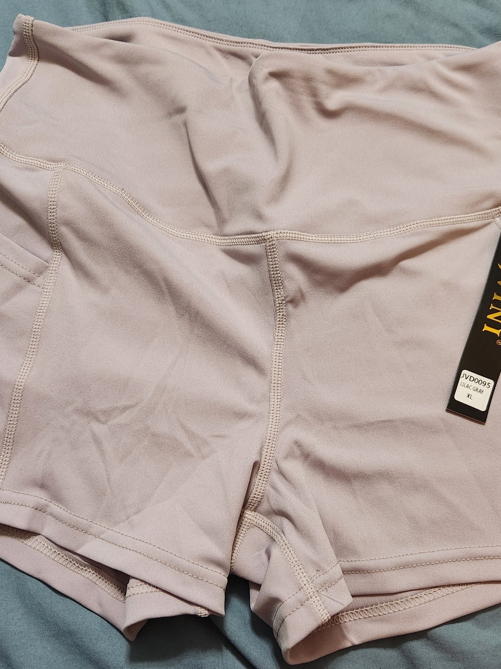 JVINI Women's High-Rise Bike Shorts in Light Mauve